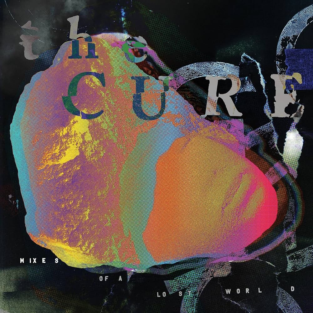 Album cover for 'The Cure' with colorful abstract design and text.