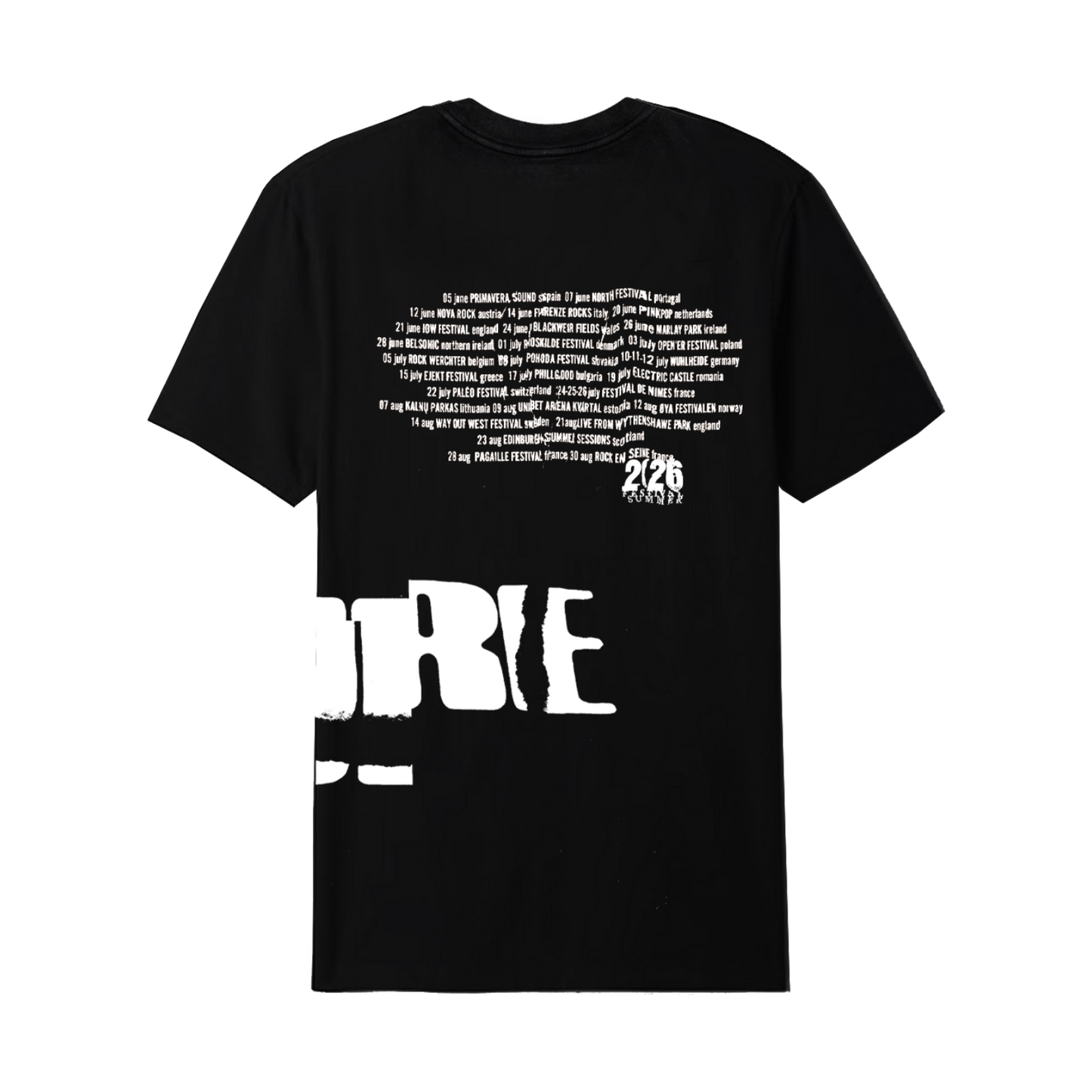 The Cure Festival Summer Black V-Neck T-Shirt