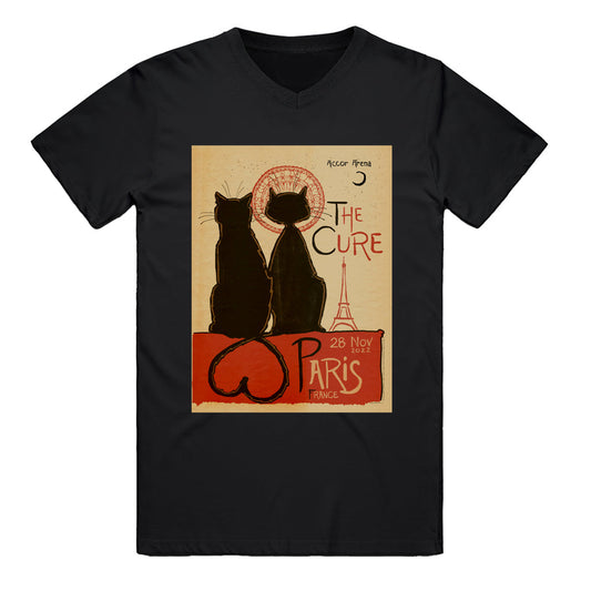 PARIS EVENT LOVECATS BLACK V-NECK