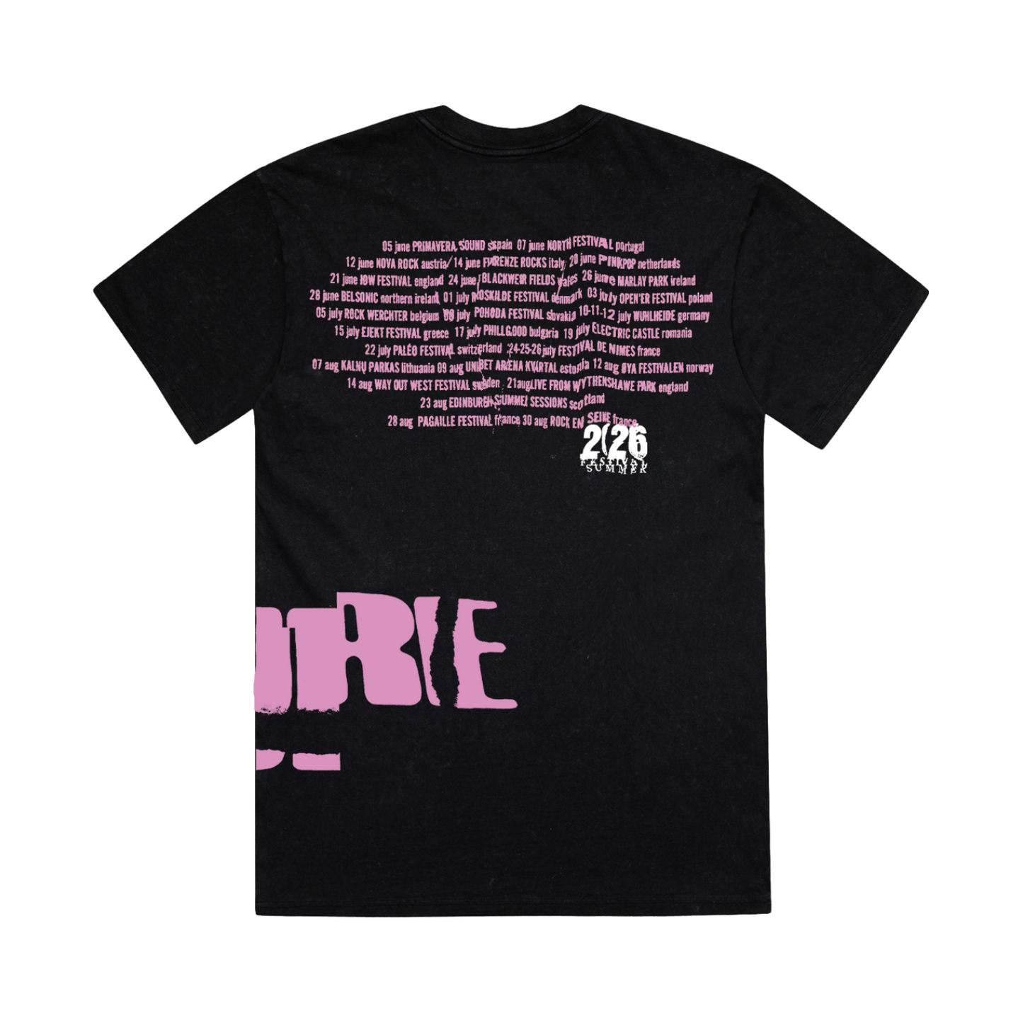 The Cure Festival Summer Black/Pink T-Shirt
